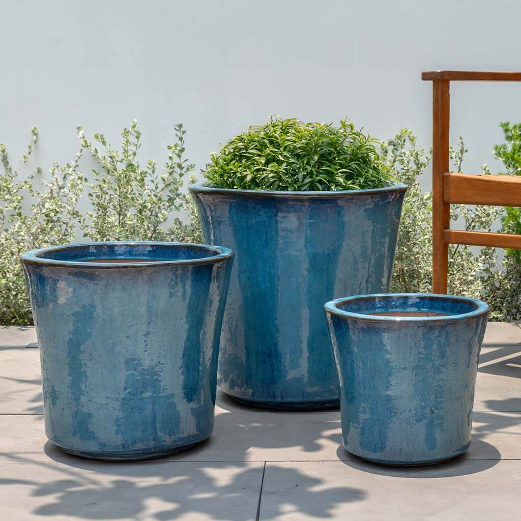 blue plant pots outdoor Concord Planter in Mediterranean Blue