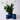 Small Matte Blue Cylinder With Saucer