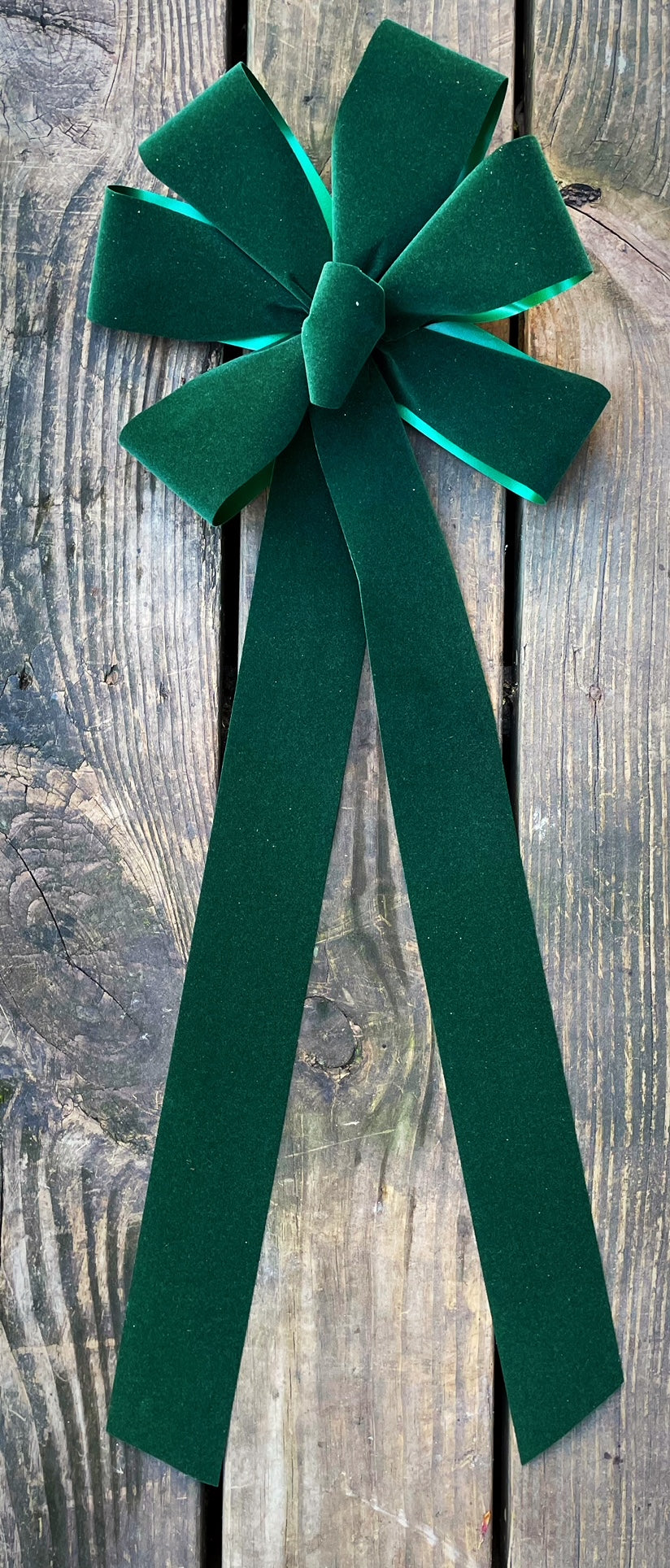 Hunter Green Plush Velvet Bow