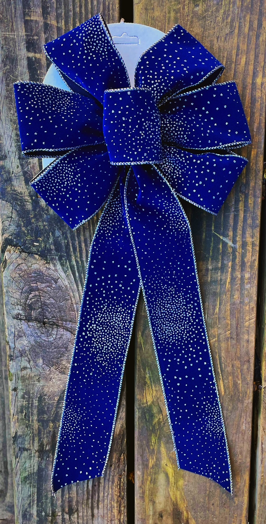 Navy Velvet Splash Bow