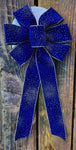 Navy Velvet Splash Bow