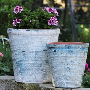 English Tumbled Pots Medium in Aegean Blue