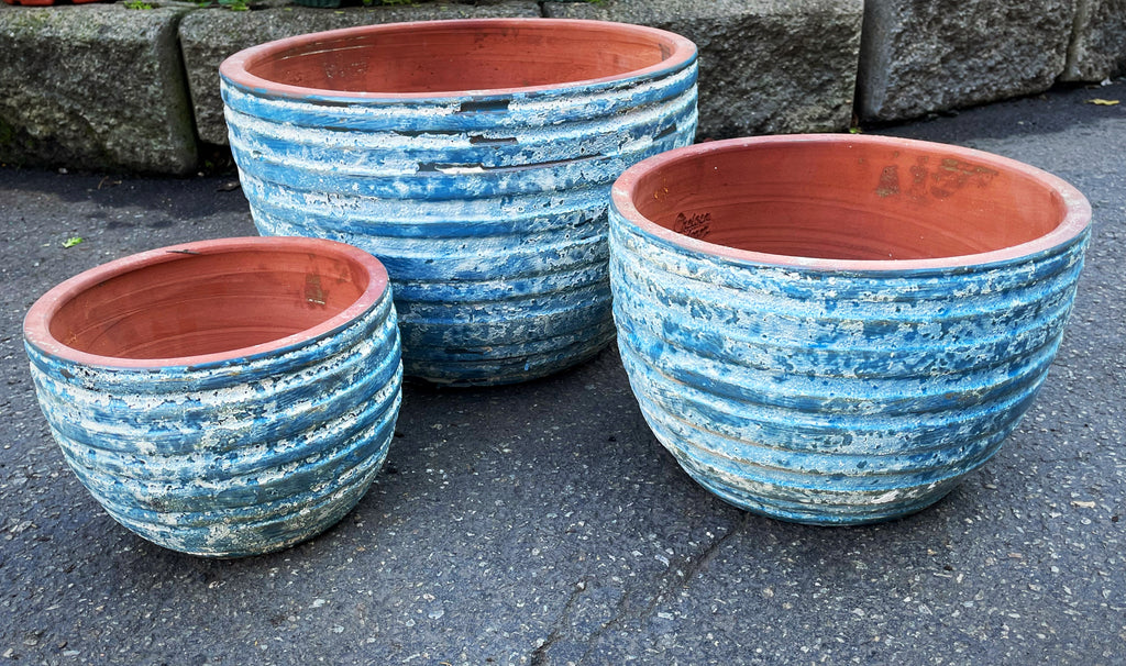 Ribbed Bowls in Aegean Blue