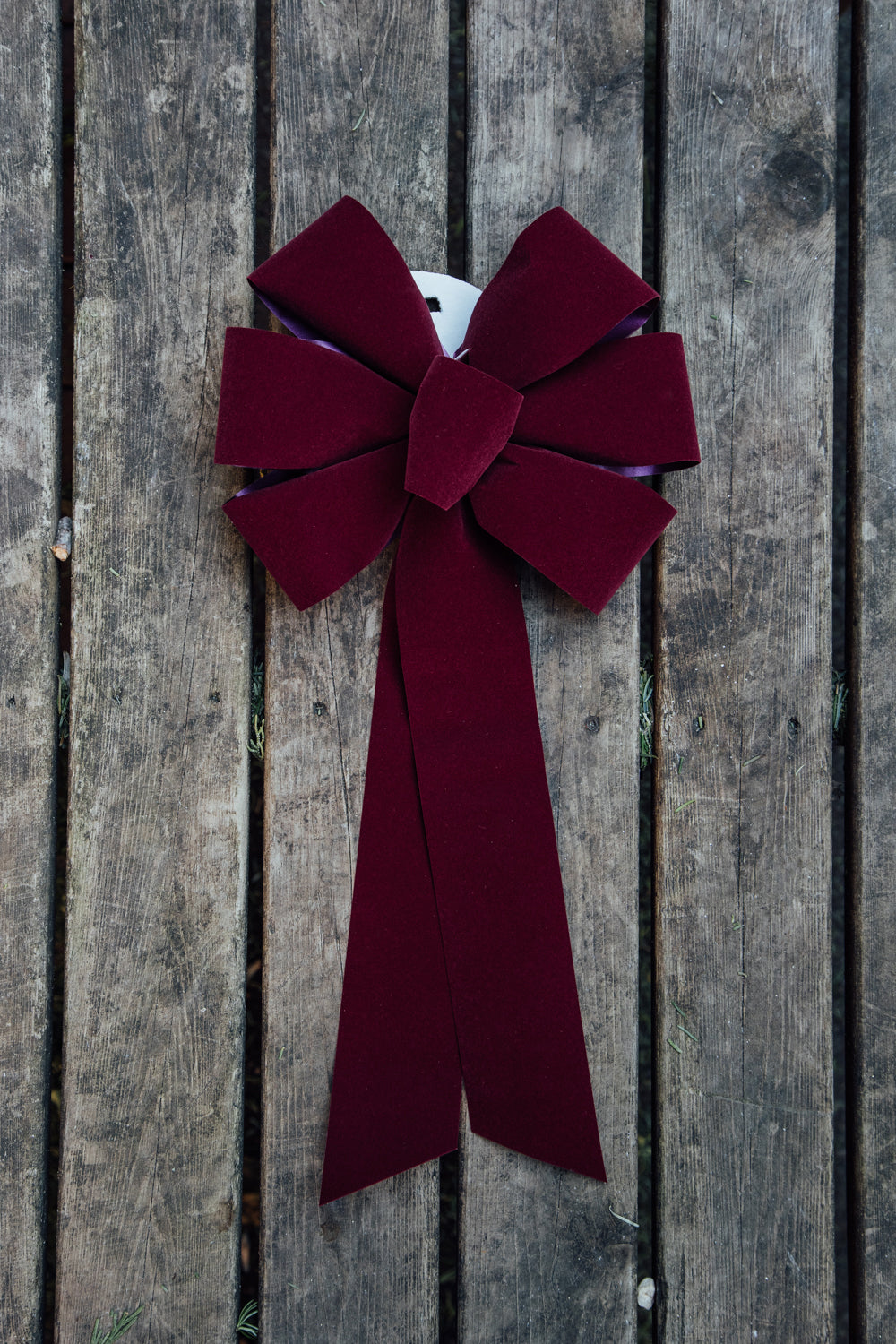 Burgundy Red Plush Velvet Bow