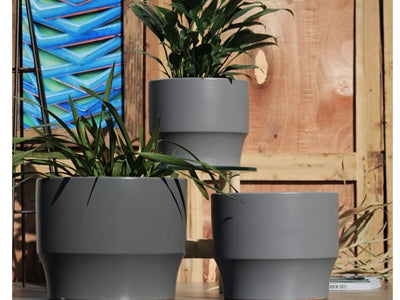 Large Planet Planter in Heather Grey