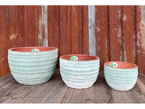 Ribbed Bowls in Cottage Green